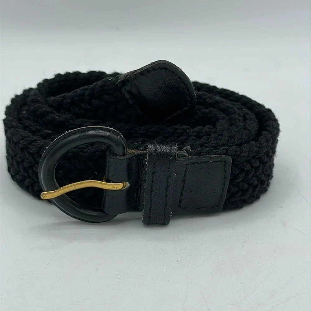 Black adjustable fit fabric belt